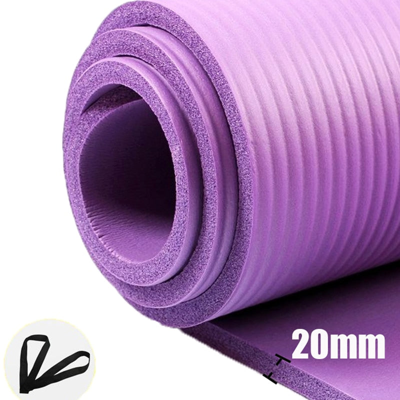 20mm Thickened Yoga Mat Tear Resistant NBR Non-slip Fitness Gymnastics Mats With Mat Yoga Strap Women Sports Gym Pilates Pads