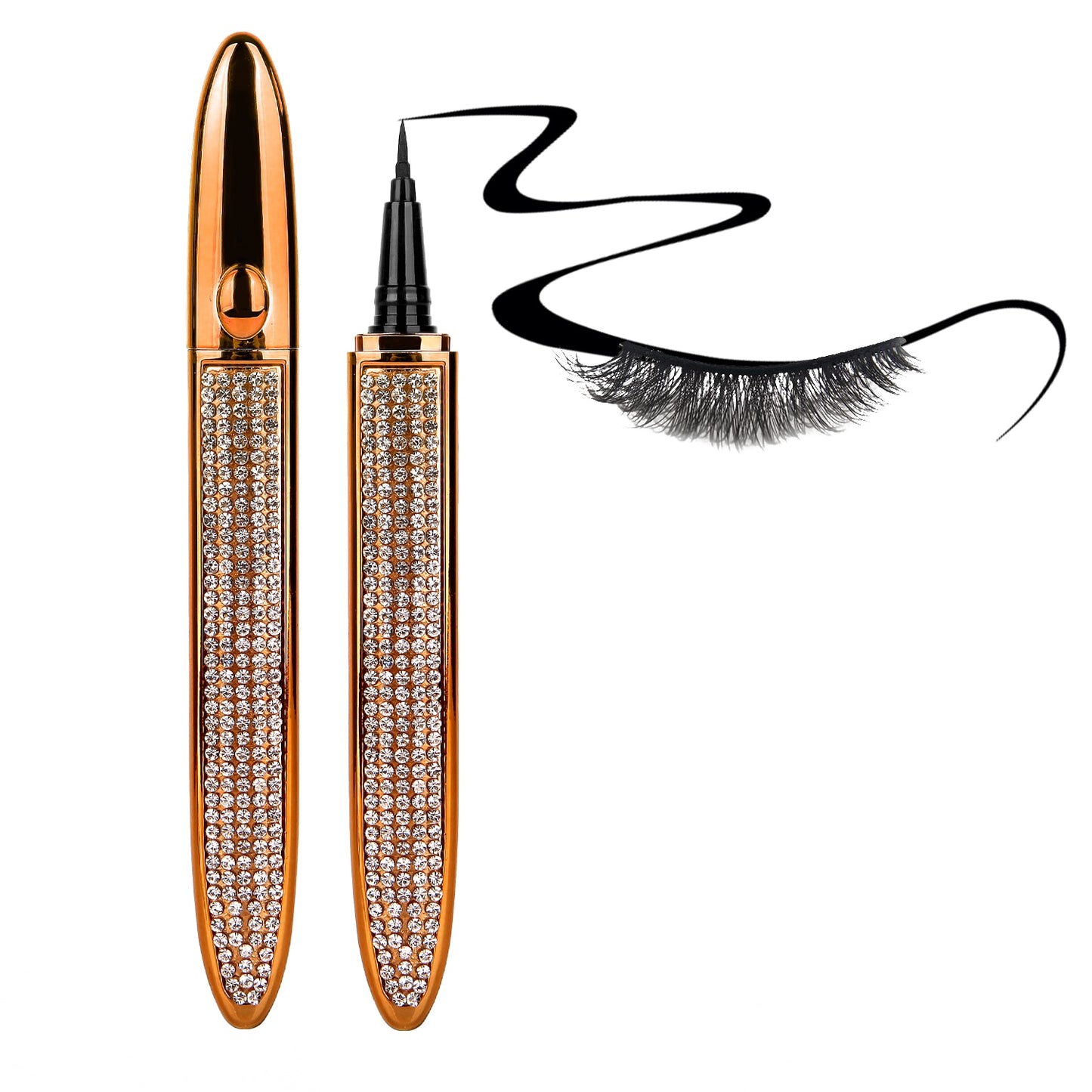 Magic Self-adhesive Liquid Eyeliner Pencil Glue-free Magnetic-free for Eyelashes Waterproof Eye Liner Pen Makeup Cosmetic