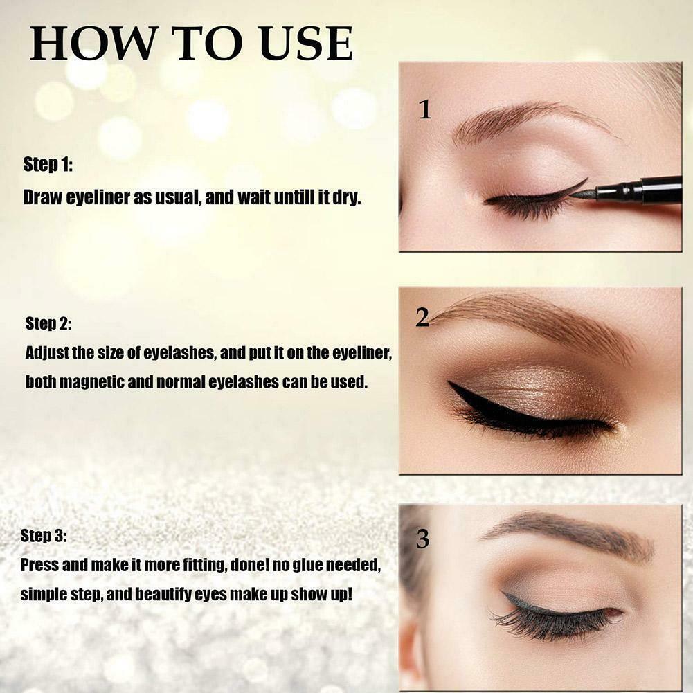Magic Self-adhesive Liquid Eyeliner Pencil Glue-free Magnetic-free for Eyelashes Waterproof Eye Liner Pen Makeup Cosmetic