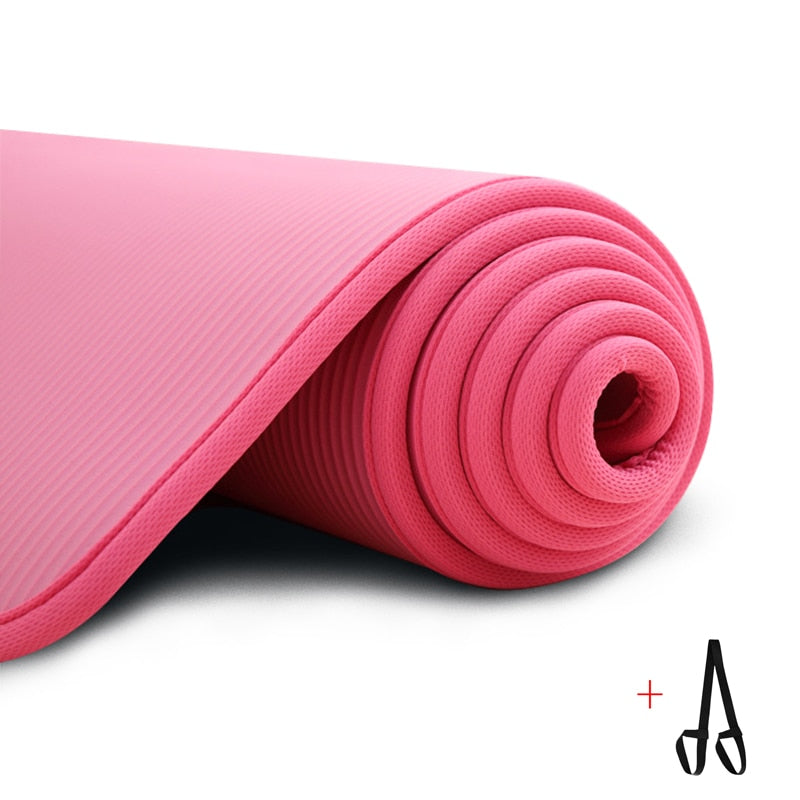 10MM Extra Thick Yoga Mats Non-slip NRB Exercise Mat with Bandages Tasteless Pilates Gym Workout Fitness Mats 183cmx61cm