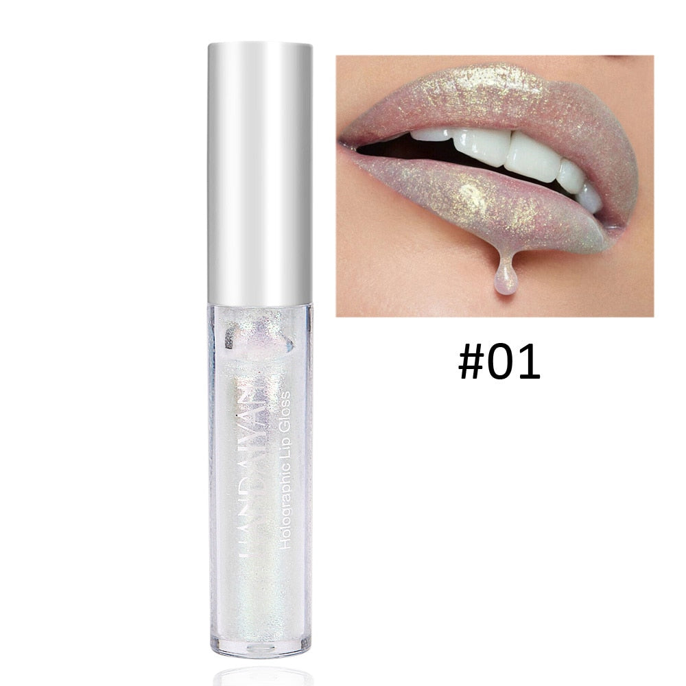 Waterproof Glitter Liquid Lipstick Crystal Glow Laser Holographic Lip Gloss Tint Mermaid Shiny Pigment Lipgloss Makeup Cosmetics