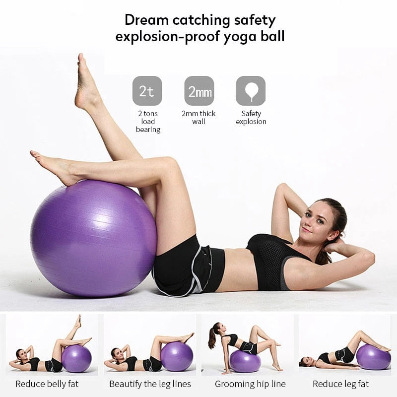 New PVC Fitness Yoga Ball Thickened Explosion-proof Exercise Home Gym Pilates Equipment Balance Ball 45cm/55cm/65cm/75cm/85cm