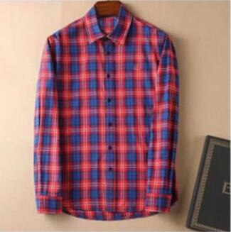 Man fashion cro codile plaid striped shirt male long sleeve dress shirts 100% cotton hombre chemises homme