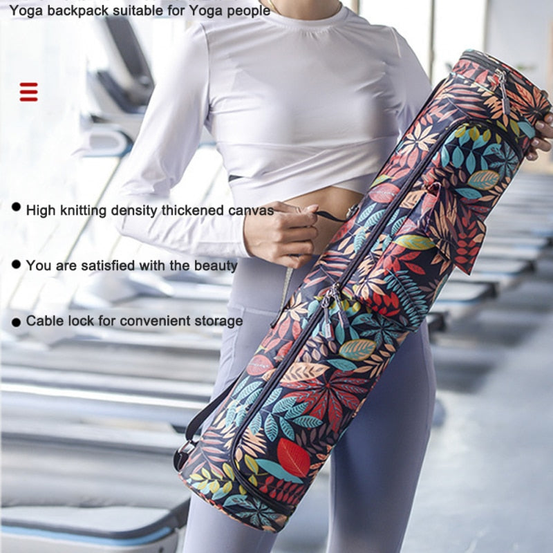 Printed Yoga Bag Yoga Mat Bag Men Women Sports Mat Bag Pilates Mat Backpack Fitness Dance Gym Mat Cover Sports Backpack
