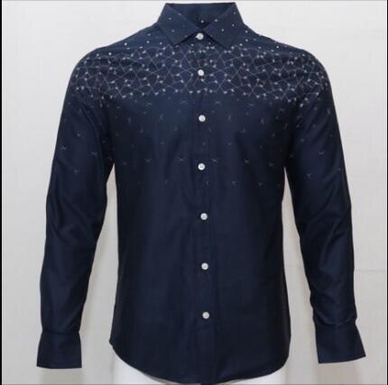 Man fashion cro codile plaid striped shirt male long sleeve dress shirts 100% cotton hombre chemises homme