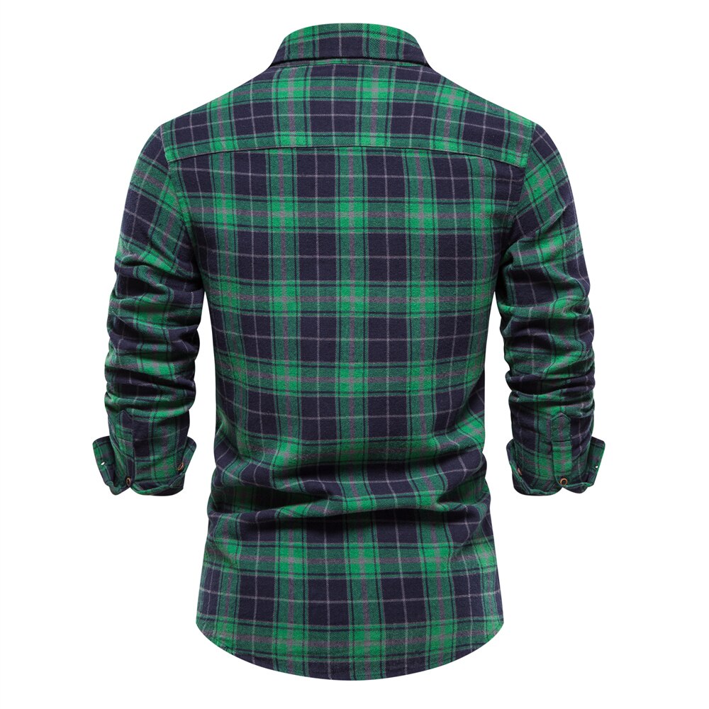 Brand Plaid Shirts Men's 100% Cotton Casual Checked Shirt High Quality Slim Fit Harajuku Shirts Men