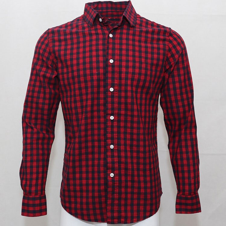Man fashion cro codile plaid striped shirt male long sleeve dress shirts 100% cotton hombre chemises homme