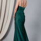 Satin Mermaid Double Spaghetti Straps Long Evening & Bridesmaid Dress AC391-2