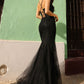 Embroidered Lace Mermaid Tulle Skirt Long Evening Dress NXA1376-3