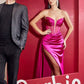 Satin Strapless Corset Side Slit  Long Evening Dress CDCD269-3