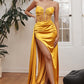 Satin Strapless Corset Side Slit  Long Evening Dress CDCD269-9