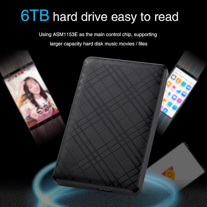 T43 Case Hd Externo USB 3 0 For 2.5 Inch SATA2 3 Hard Drive Box Mobile HDD Case With Cable Support 6TB High Speed HDD Enclosure