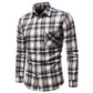 FEGKZLI Men's Casual Plaid Cotton Shirts Long Sleeve Spring Summer Fashion Buttons-up Tops Shirts Homme Mens Dress Shirts