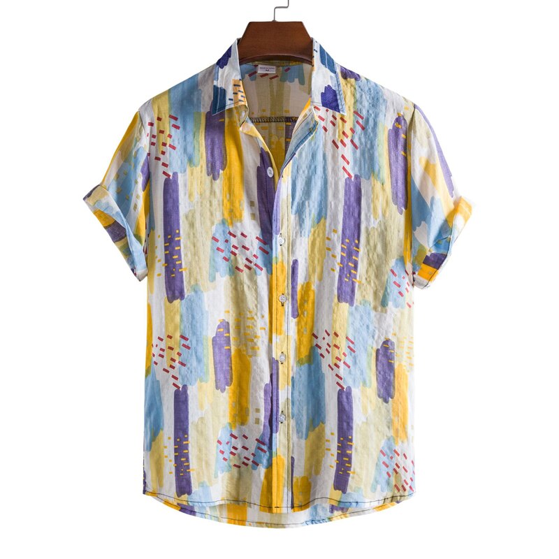 2022 Summer New Short Sleeve Hawaiian Shirt Men Big Size Loose Casual Beach Wear Male Holiday Vacation Tropical Aloha Shirt 3XL