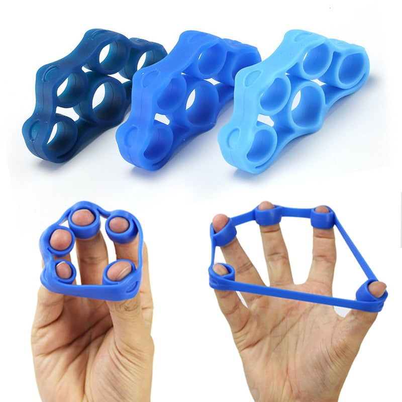 Hand Grips Silicone Finger Strength Exerciser Trainer Strengthener Portable  Fitness Equipment Grip Resistance Band Gripper NEW