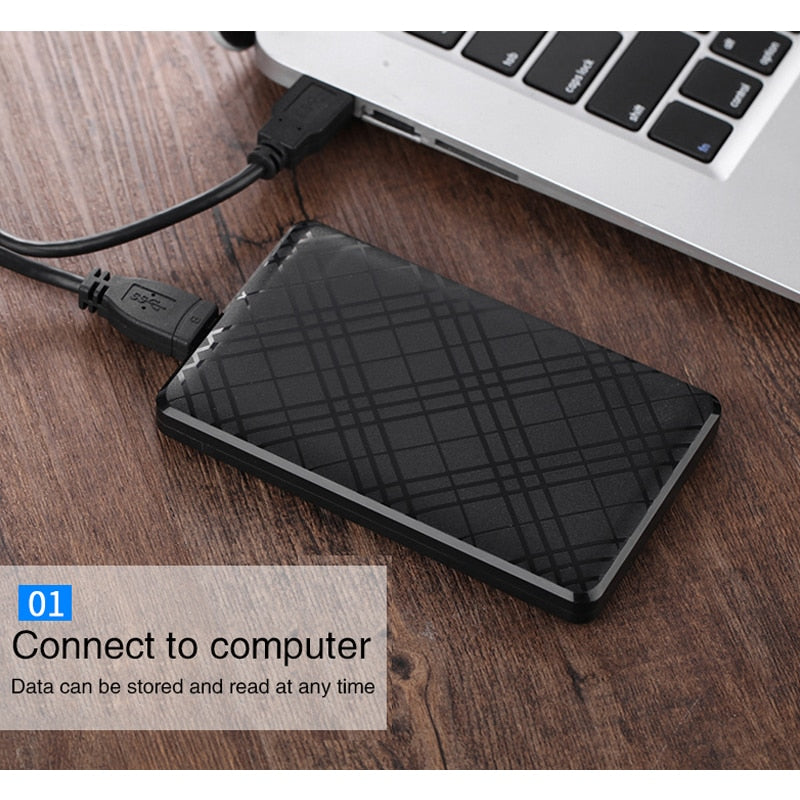 T43 Case Hd Externo USB 3 0 For 2.5 Inch SATA2 3 Hard Drive Box Mobile HDD Case With Cable Support 6TB High Speed HDD Enclosure