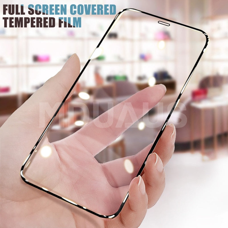 9999D Full Cover Glass For iPhone 11 12 Pro XS Max X XR 12 mini Screen Protector iPhone 8 7 6 6S Plus Tempered Glass Film Case