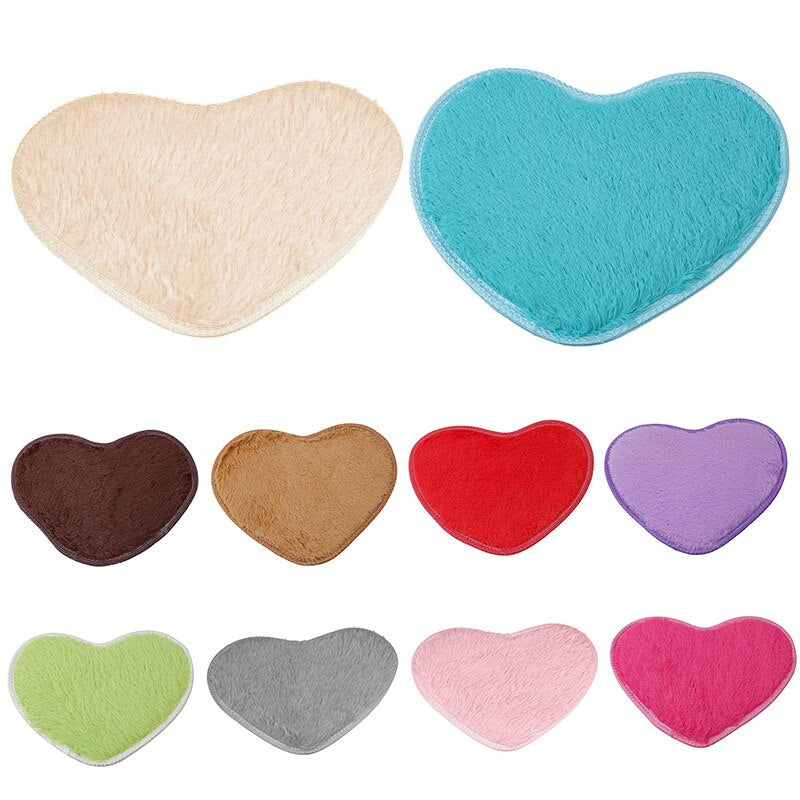 Bath Mats Mini 40X30cm Heart Shape Non-Slip Pad Rug Kit Toilet Pattern Bathroom Small Mats Floor Carpet Mattress For Home Decor