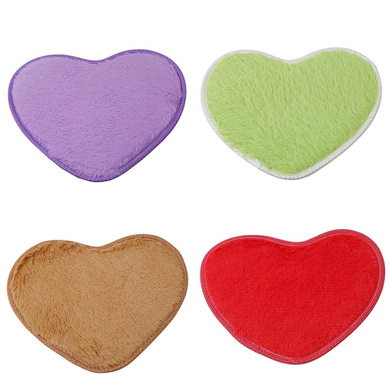 Bath Mats Mini 40X30cm Heart Shape Non-Slip Pad Rug Kit Toilet Pattern Bathroom Small Mats Floor Carpet Mattress For Home Decor