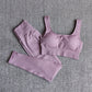 Women&#39;s Sportswear Yoga Set Workout Clothes Athletic Wear Sports Gym Legging Seamless Fitness Bra Crop Top Long Sleeve Yoga Suit