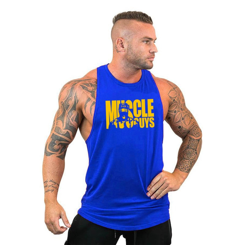 New Gym Tank Top Summer Brand Cotton Sleeveless Shirt Casual Fashion Fitness Stringer Tank Top Men bodybuilding Clothing M-XXL