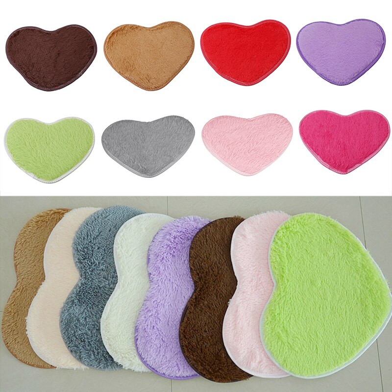 Bath Mats Mini 40X30cm Heart Shape Non-Slip Pad Rug Kit Toilet Pattern Bathroom Small Mats Floor Carpet Mattress For Home Decor