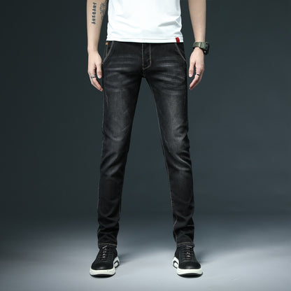 2022 New Men's Skinny White Jeans Fashion Casual Elastic Cotton Slim Denim Pants Male Brand Clothing Black Gray Khaki