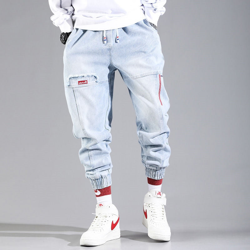 Streetwear Hip Hop Cargo Pants Men's jeans Cargo Pants Elastic Harun pants Joggers Pants 2022 Autumn and Winter