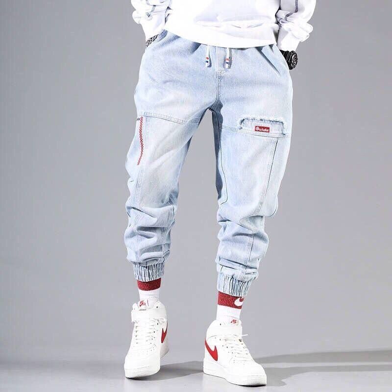 Streetwear Hip Hop Cargo Pants Men's jeans Cargo Pants Elastic Harun pants Joggers Pants 2022 Autumn and Winter