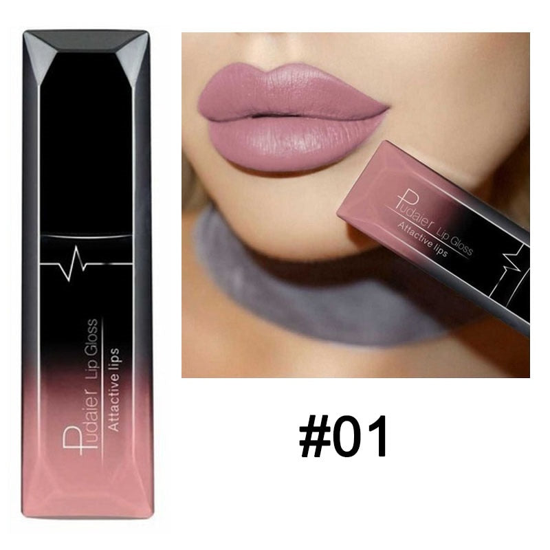 Matte Liquid Lipstick Waterproof Long Lasting Lip Gloss Tint Sexy Red Nude Purple Metallic Lipsticks Makeup Cosmetics