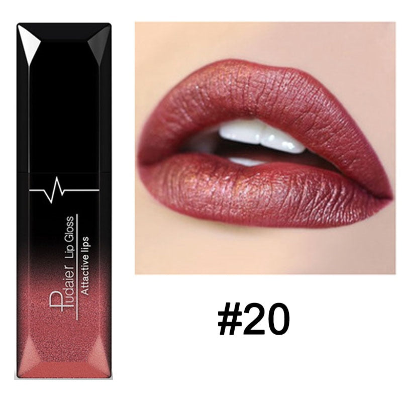 Matte Liquid Lipstick Waterproof Long Lasting Lip Gloss Tint Sexy Red Nude Purple Metallic Lipsticks Makeup Cosmetics