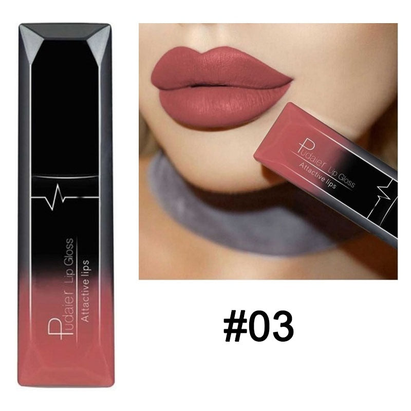 Matte Liquid Lipstick Waterproof Long Lasting Lip Gloss Tint Sexy Red Nude Purple Metallic Lipsticks Makeup Cosmetics