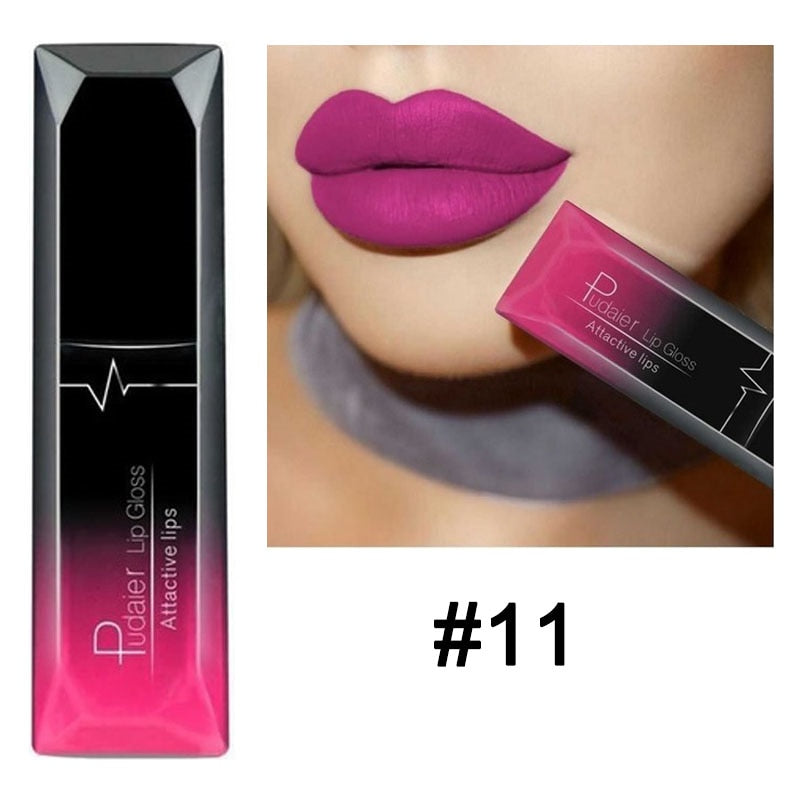 Matte Liquid Lipstick Waterproof Long Lasting Lip Gloss Tint Sexy Red Nude Purple Metallic Lipsticks Makeup Cosmetics