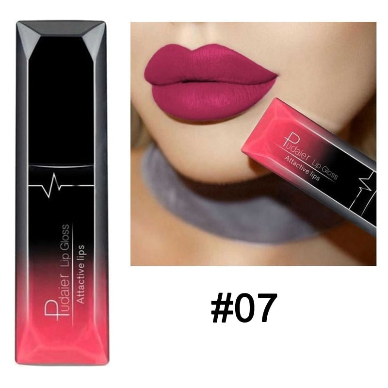 Matte Liquid Lipstick Waterproof Long Lasting Lip Gloss Tint Sexy Red Nude Purple Metallic Lipsticks Makeup Cosmetics