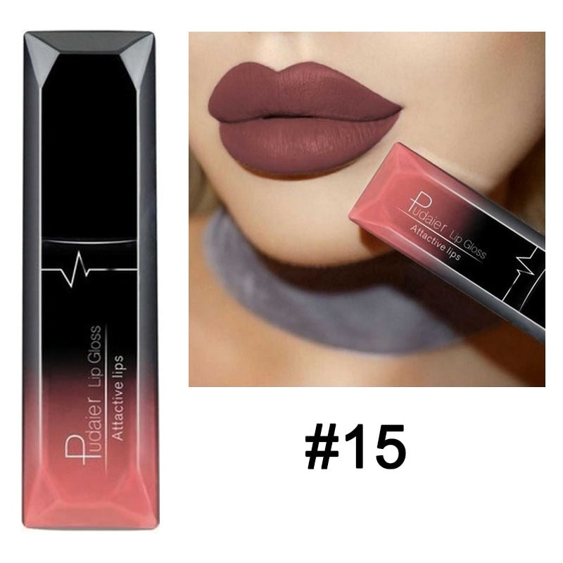 Matte Liquid Lipstick Waterproof Long Lasting Lip Gloss Tint Sexy Red Nude Purple Metallic Lipsticks Makeup Cosmetics