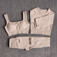 Women&#39;s Sportswear Yoga Set Workout Clothes Athletic Wear Sports Gym Legging Seamless Fitness Bra Crop Top Long Sleeve Yoga Suit