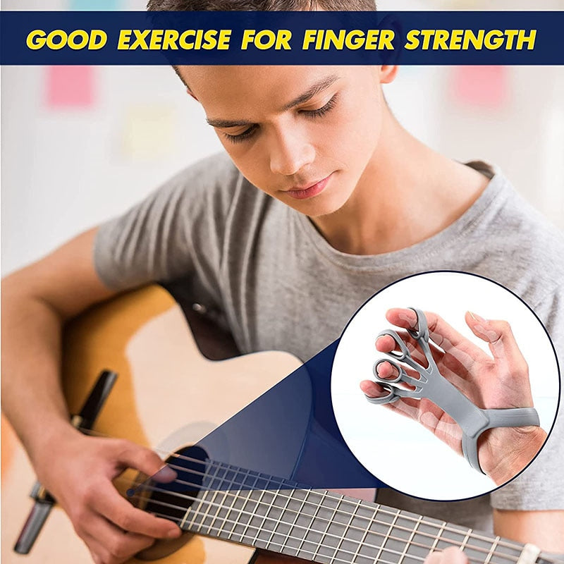 Hand Grip Strengthener Hand Trainer Finger Expander Silicone Grip Strength Relieve Wrist 3 Levels Hand Exerciser For Guitar