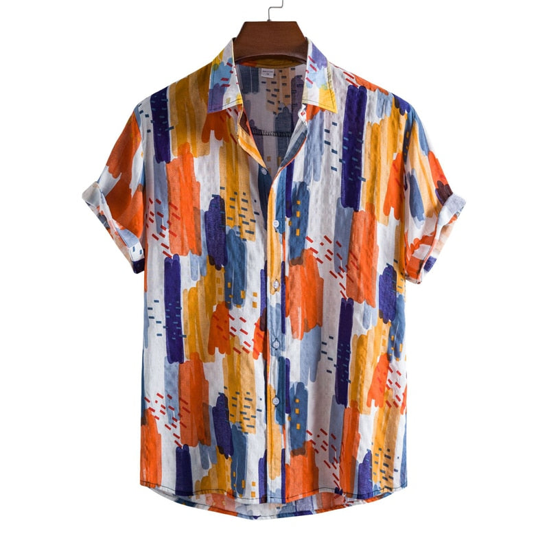 2022 Summer New Short Sleeve Hawaiian Shirt Men Big Size Loose Casual Beach Wear Male Holiday Vacation Tropical Aloha Shirt 3XL