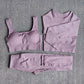 Women&#39;s Sportswear Yoga Set Workout Clothes Athletic Wear Sports Gym Legging Seamless Fitness Bra Crop Top Long Sleeve Yoga Suit