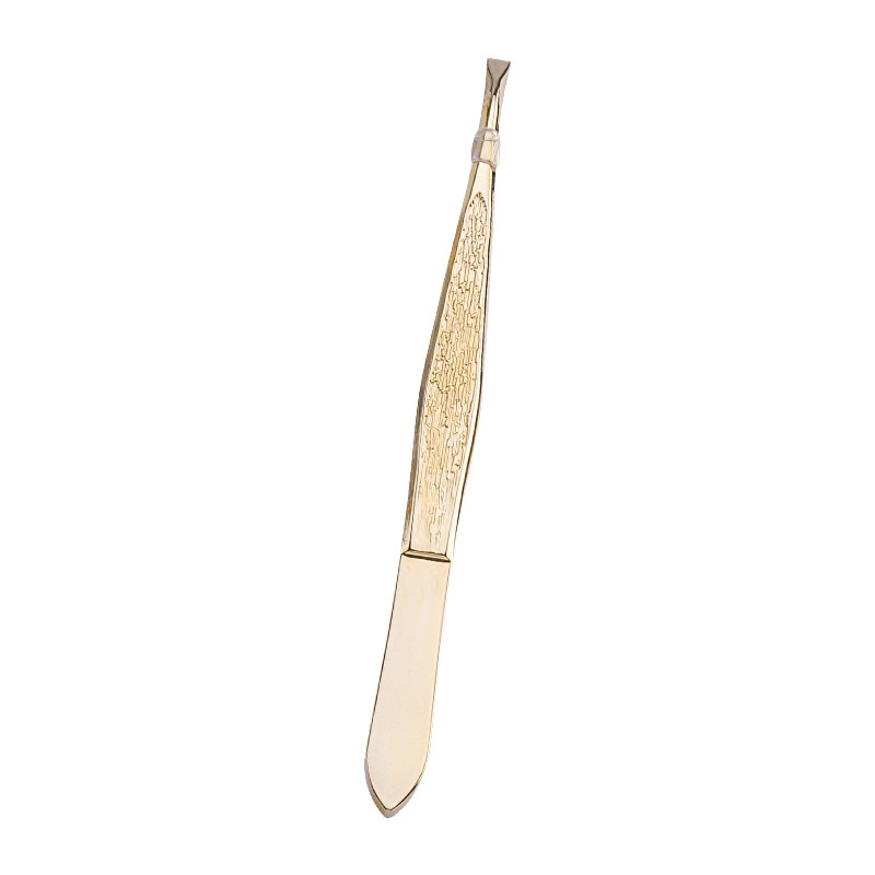 1PCS Professional Gold Eyebrow Tweezers Eyelashes Hair Beauty Slanted Stainless Steel Tweezer Makeup Tool for Face Hair Removel