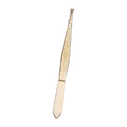 1PCS Professional Gold Eyebrow Tweezers Eyelashes Hair Beauty Slanted Stainless Steel Tweezer Makeup Tool for Face Hair Removel