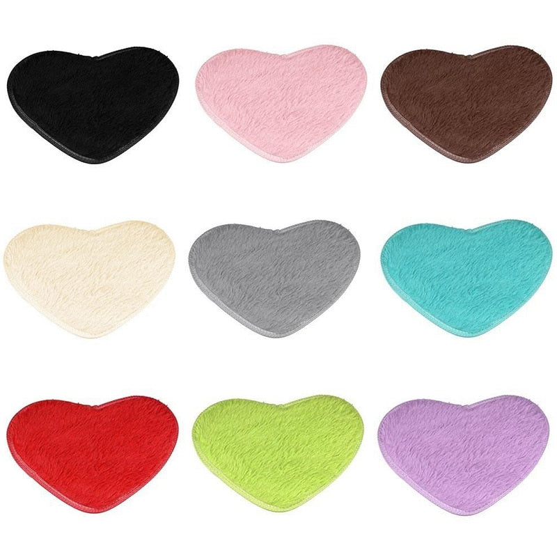 Bath Mats Mini 40X30cm Heart Shape Non-Slip Pad Rug Kit Toilet Pattern Bathroom Small Mats Floor Carpet Mattress For Home Decor