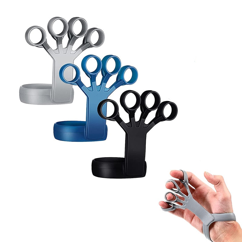 Hand Grip Strengthener Hand Trainer Finger Expander Silicone Grip Strength Relieve Wrist 3 Levels Hand Exerciser For Guitar