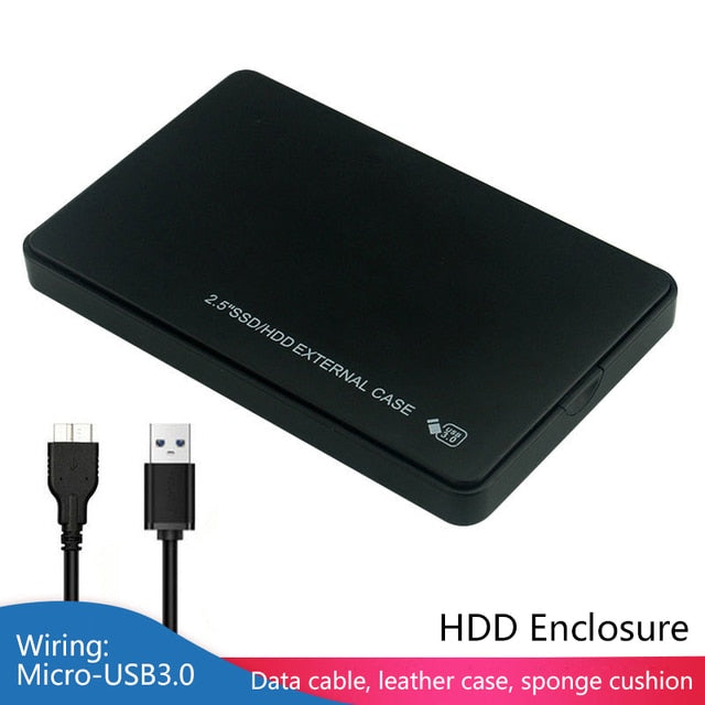 T43 Case Hd Externo USB 3 0 For 2.5 Inch SATA2 3 Hard Drive Box Mobile HDD Case With Cable Support 6TB High Speed HDD Enclosure