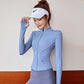 Autumn Sport Jacket Women Long Sleeve With Thumb Hole Yoga Shirt Zipper Design Fitness Sports Top Coat Workout Running Gym Wear