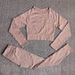 Women&#39;s Sportswear Yoga Set Workout Clothes Athletic Wear Sports Gym Legging Seamless Fitness Bra Crop Top Long Sleeve Yoga Suit