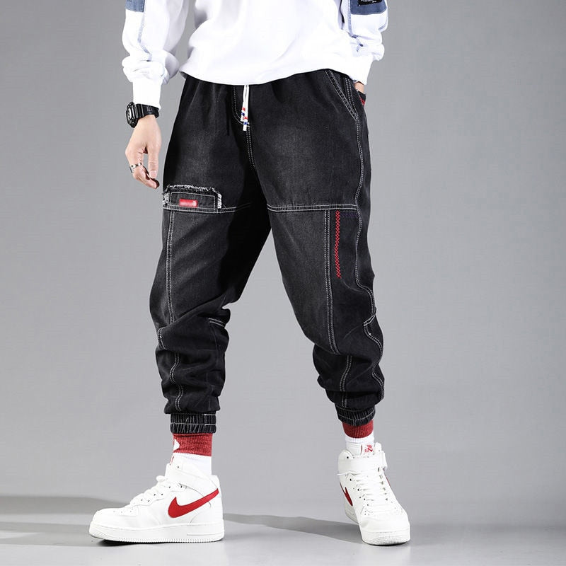 Streetwear Hip Hop Cargo Pants Men's jeans Cargo Pants Elastic Harun pants Joggers Pants 2022 Autumn and Winter