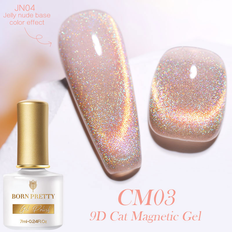 BORN PRETTY 7ml 9D Laser Cat Magnetic Gel Nail Gel Pink Magnetic Gel Soak Off UV LED Nail Varnish UV Gel Need Pink Nude Base