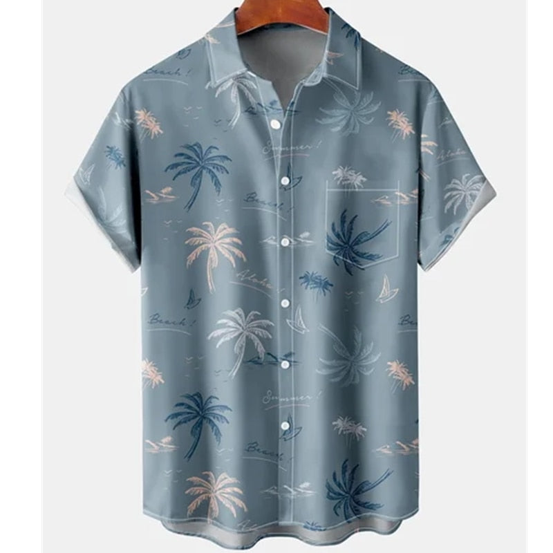 Harajuku Feather Hawaiian Men's Shirt Printed Short Sleeve Casual White Street Summer Beach Shirts For Men Clothing 2022 Summer