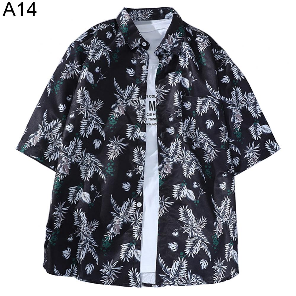 Floral Hawaiian Aloha Shirt Men 2022 Summer Short Sleeve Quick Dry Beach Wear Casual Button Down Vacation Clothing Chemise Homme